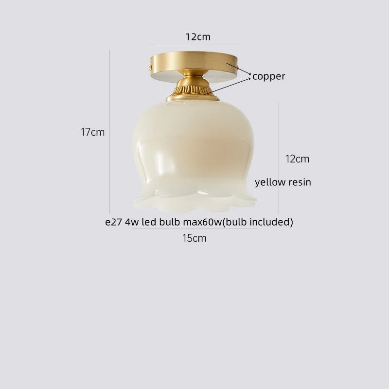 Axyaa Cream LED Ceiling Lamp Halloween Decor Cotton Nordic Lights Fixtures