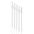 Axyaa Heart Glass Straws: Reusable, Eco-Friendly, 4-Pack with Cleaning Brush