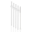 Axyaa Heart Glass Straws: Reusable, Eco-Friendly, 4-Pack with Cleaning Brush
