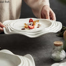 Axya Irregular Shape Ceramic Plate for Pasta, Steak, Sushi, and Snacks