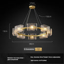 Axyaa Copper Glass Chandelier for Living Room, Bar, Villa, Staircase - Luxury Textured Design