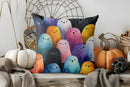Axyaa Halloween Pillow Cover - Ghosts & Hats, Pumpkins Design for Sofa, Bedroom, Car
