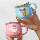 Axyaa Christmas Ceramic Mug with Festive Santa Elk Bear Penguin Print