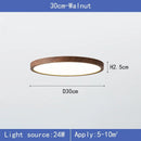 Axyaa Wood Grain Walnut LED Ceiling Light for Home, Bedroom, Dining Room, Living Room