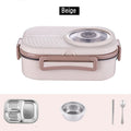 Axyaa Stainless Steel Thermal Lunch Box Set with Spoon - Leak-Proof Bento for Adults