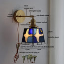 Axyaa Gold Brass LED Wall Lights Colorful Glass Kids Bedroom Luxury Wall Lamp