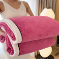 Axyaa Warm Fleece Jacquard Blanket - Multifunctional & Thick Winter Sofa Nap Sheet