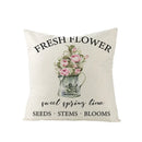 Pink Truck Flower Print Cushion Cover 45x45cm - Axyaa