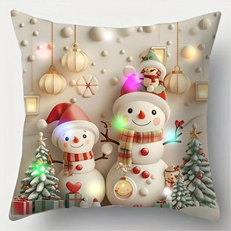 Axyaa LED Luminous Pillowcase: Cute Christmas Design for Home Decor
