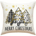 Axyaa Merry And Bright Christmas Holiday Pillow Cover for Sofa, Bedroom & Car