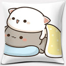 Cute Mocha Mochi Peach Cat Pillowcase for Sofa and Car Decor, Home by Axyaa, 45x45cm