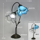 Axyaa Lotus Flower Tiffany Stained Glass Table Light Fixture, LED Bedroom Lamp