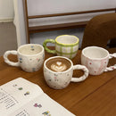Axyaa Korean Style Ceramic Coffee Mug with Floral Heart Print