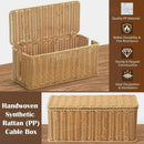 Axyaa Rattan Cable Management Box: Hide Power Strip, Router, and Cords with Style.