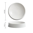 Axyaa White Ceramic Artistic Conception Plate Set for Desserts, Snacks, and Noodles