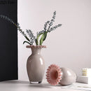 Axyaa Pink Flower Edge Glass Vase Hydroponics Plant Pot Room Decor