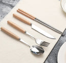 Axya Stainless Steel Wooden Handle Dinner Fork Set