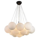 Axyaa White Bubble Glass Chandelier Ball Pendant Lamp for Home Decor