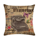 Axyaa Retro Typewriter Camera Linen Pillow Cover 45x45cm