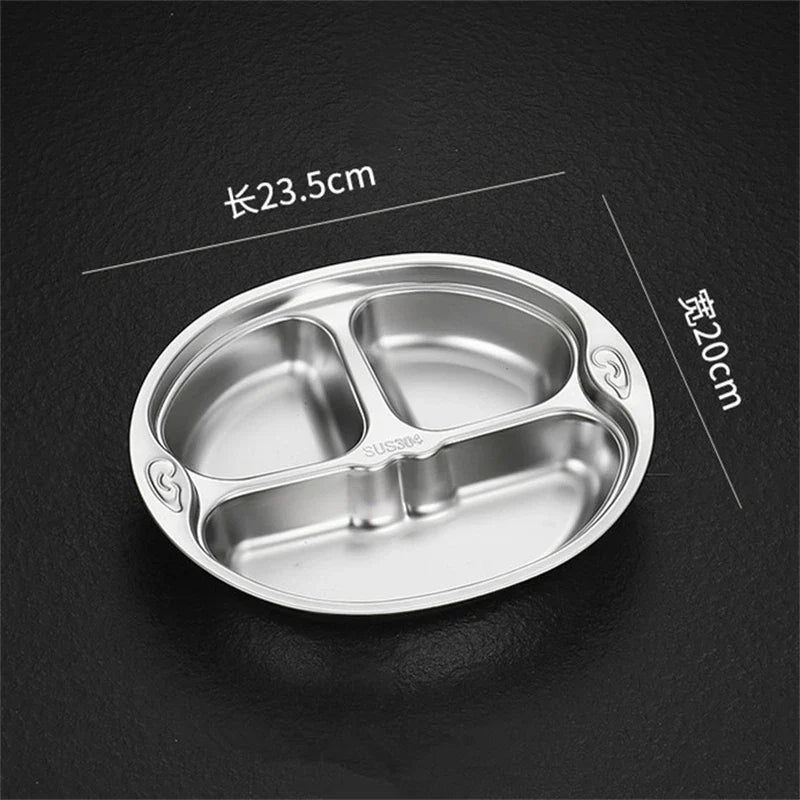 Axyaa Stainless Steel Divided Serving Tray Dinner Plate Lunch Container