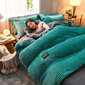 Axyaa Plush Duvet Cover Set - Cozy Winter Bedding for Double Bed