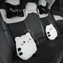 Axyaa Rabbit Fur Cat Car Neck Pillow - Universal Comfort Car Seat Cushion