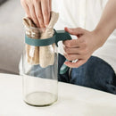 Axyaa Glass Water Pitcher Carafe with Lid and Handle