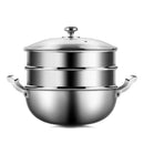 Axya Deepening Stainless Steel Stewed Pot with Double Ear, Gas Steamer, Non-Stick Pan