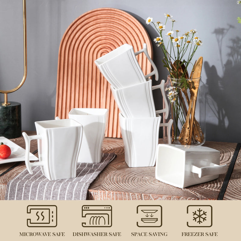 Axya Ceramic Flora Handgrip Mugs Set of 6 - BTS Surprise Offer