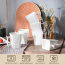 Axyaa Flora 6-Piece 11.5 OZ Ivory White Porcelain Square Mugs - Set of 6