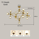Axyaa Magic Bean Chandelier: Modern Glass Bubble Ball Lighting for Home Décor