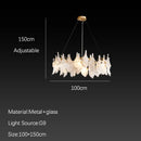 Axyaa French Crystal Chandelier: Misty Artistic Lighting Fixture for Elegant Living Spaces