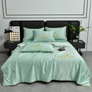 Axyaa Summer Quilt - Washed Silk Embroidered, Single Piece, All-Season, Cool & Light