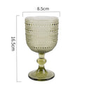 Axyaa Spiral Floral Embossed Goblet Set - 300ml Vintage Wine Glasses Cozy Collection