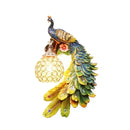 Axyaa Peacock Wall Lamp - Retro Aesthetic Resin Art, European Design for Bedroom and Corridor