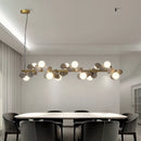 Axyaa Gold Metal LED Pendant Chandelier with Acrylic Flower Decor