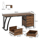 Axyaa Industrial Computer Desk with 3 Reversible Drawers, 59-Inch Workstation & Study Table
