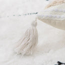 Ivory Tassel Cushion Cover - Moroccan Style Tuft - Axyaa Brand