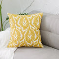 Axyaa Yellow Geometric Floral Embroidered Cushion Cover - 45x45cm
