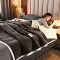 Axyaa Coral Fleece 3-Layer Winter Blanket - Soft, Warm, Washable Quilt