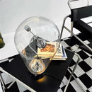 Axyaa Clear Glass Designer Floor Lamp with Adjustable Lampshade