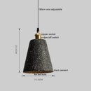 Axyaa Nordic Cement LED Pendant Light with Copper Socket, Adjustable Wire - 180cm