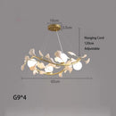 Axyaa Petal Shell Pendant Lights: Romantic Gold Hanging Chandeliers for Home Decor
