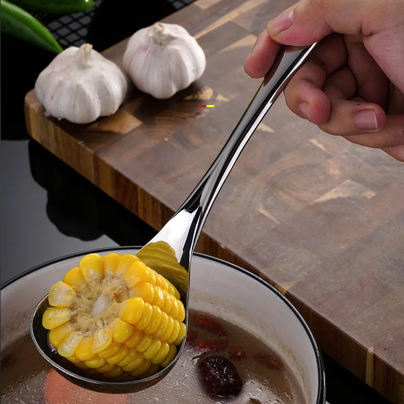 Axyaa Stainless Steel Long Handle Skimmer Spoon for Kitchen Colander and Sifter