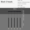 Axyaa Modern Black Column LED Chandelier for Stylish Home Lighting