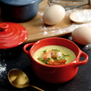 Axyaa 4" Mini Ceramic Double Ear Bowl for Oven Use - Egg Soup & Custard Bowl