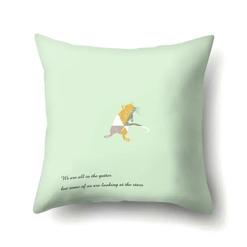 Axyaa Woodland Animal Cushion Cover: Bear Deer Pillow Case for Home Decor
