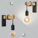 Axyaa Iron Wood Wall Lamp E27 Nordic Retro Corridor Bedside Restaurant 110V/220V