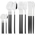 Axyaa Black Gold Mirror Stainless Steel Cutlery Set Dinnerware Flatware Knife Spoon Fork