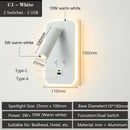 Axyaa LED Wall Sconce Reading Light with USB Ports & Adjustable Spotlight